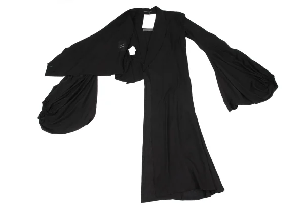 Yohji Yamamoto collections Balloon Sleeve Asymmetrical Wrap Jacket K-163070_011