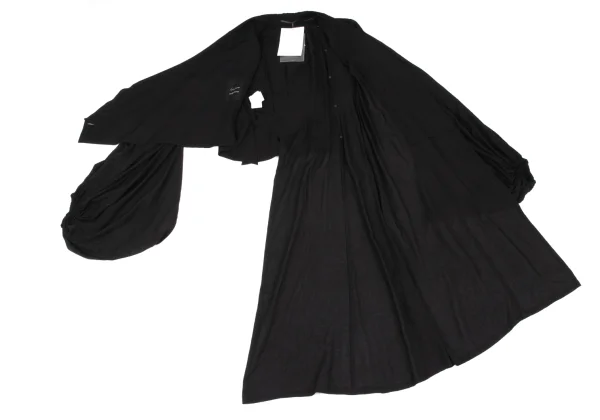 Yohji Yamamoto collections Balloon Sleeve Asymmetrical Wrap Jacket K-163070_012