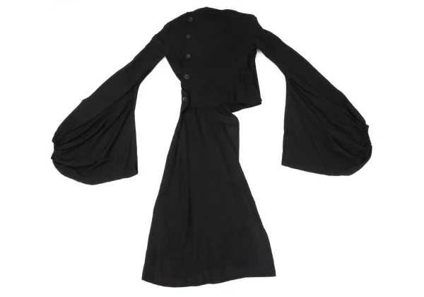 Yohji Yamamoto collections Balloon Sleeve Asymmetrical Wrap Jacket K-163070_013