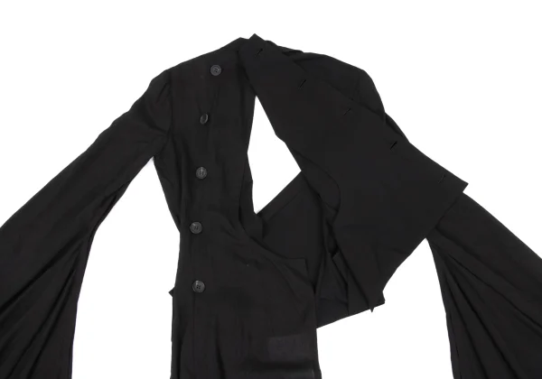 Yohji Yamamoto collections Balloon Sleeve Asymmetrical Wrap Jacket K-163070_016