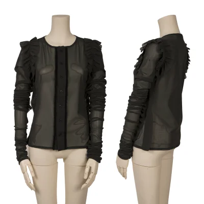 LIMI feu Frilled Mesh Long Sleeve Cardigan