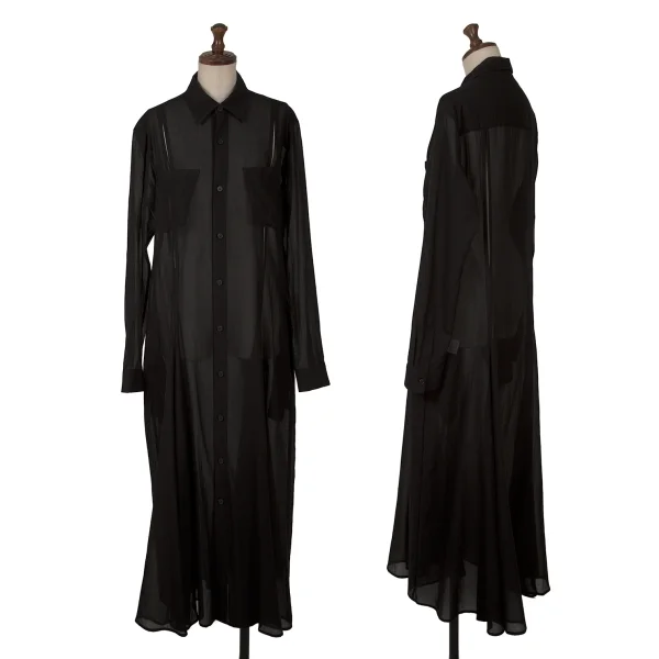 LIMI feu Silk Blend See Through Shirt Dress Black 2 K-163074_001