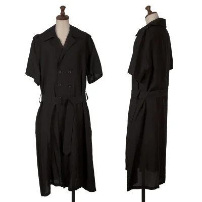 LIMI feu Linen Blend Shot Sleeve Shirt Coat