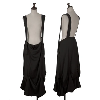 LIMI feu Wool Gabardine Tuck Design Jumper Skirt