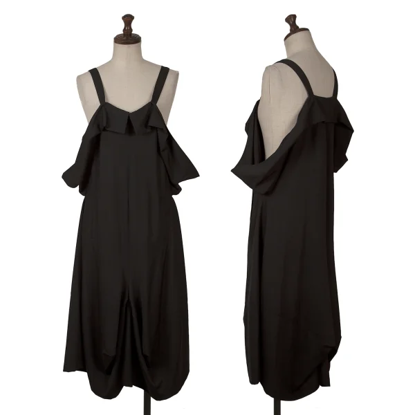 LIMI feu Wool Gabardine 3D Switching Strap Dress Black 2 K-163078_001