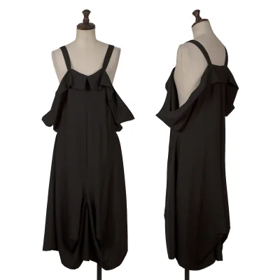 LIMI feu Wool Gabardine 3D Switching Strap Dress