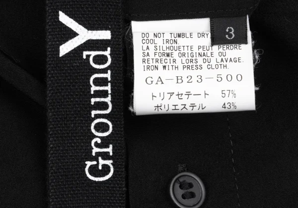 Ground Y Crepe de chine Double Collar Back Long Shirt K-163080_016
