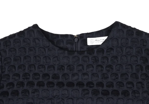 BEAUTY & YOUTH TUNITED ARROWS Dot Jacquard 3/4 Sleeve Dress K-163081_003