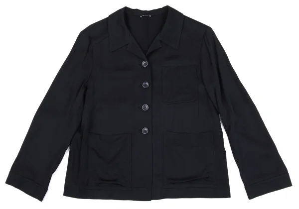 JIL SANDER NAVY Rayon Blend Patch Pocket Stretch Jacket K-163086_002