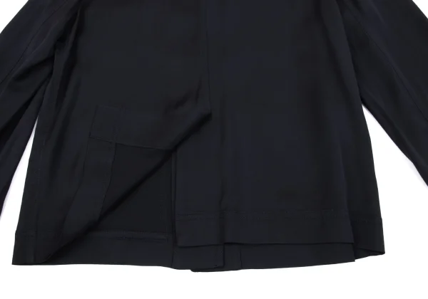 JIL SANDER NAVY Rayon Blend Patch Pocket Stretch Jacket K-163086_018