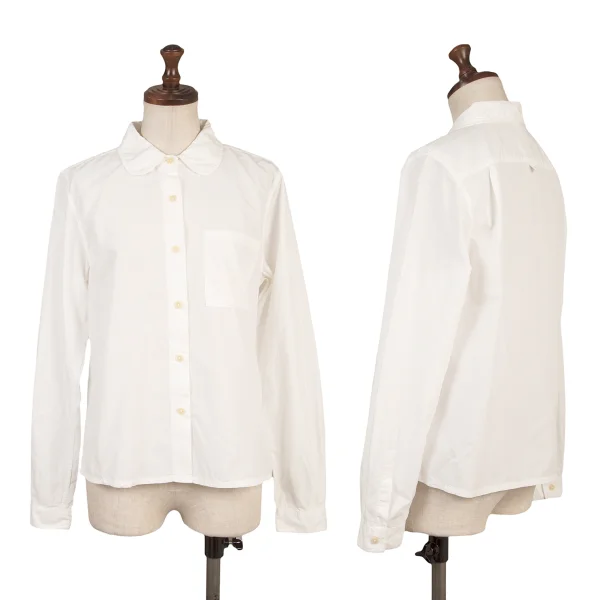 MHL Cotton Round Collar Long Sleeve Shirt White 1 K-163089_001