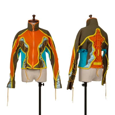 ISSEY MIYAKE Leather Taping Bungee Cord Technical Jacket