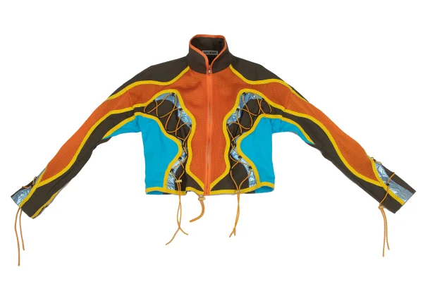 ISSEY MIYAKE Leather Taping Bungee Cord Technical Jacket K-163096_002