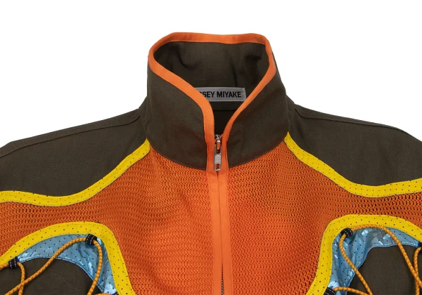 ISSEY MIYAKE Leather Taping Bungee Cord Technical Jacket K-163096_003