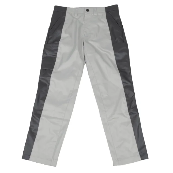 ISSEY MIYAKE MEN Poly Side Switching Shiny Tapered Pants Grey,Charcoal 2 K-163102_001