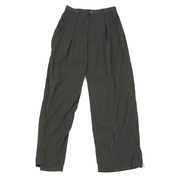 ISSEY MIYAKE MEN Poly Blend Zip Design Pants Khaki S K-163103_001