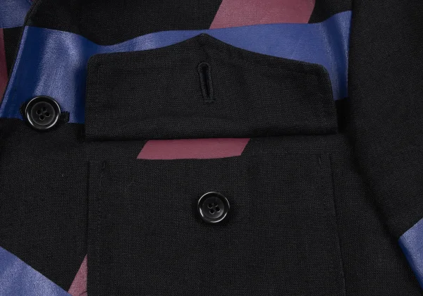 MASAKI MATSUSHIMA Line Printed Linen Jacket K-163104_005