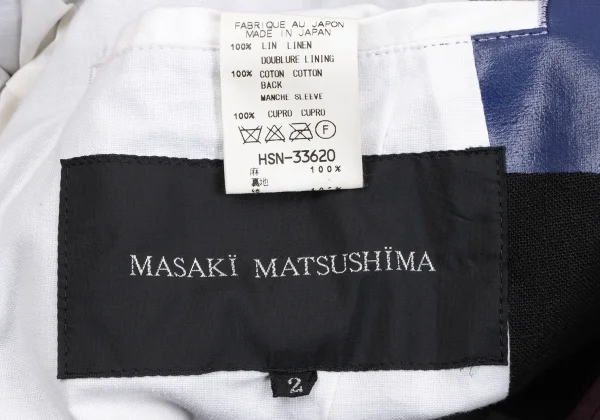 MASAKI MATSUSHIMA Line Printed Linen Jacket K-163104_018
