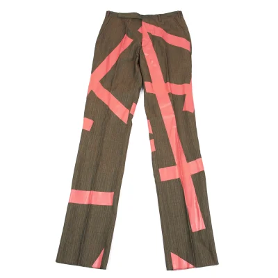 MASAKI MATSUSHIMA Wool Blend Pigment Line Printed Pants