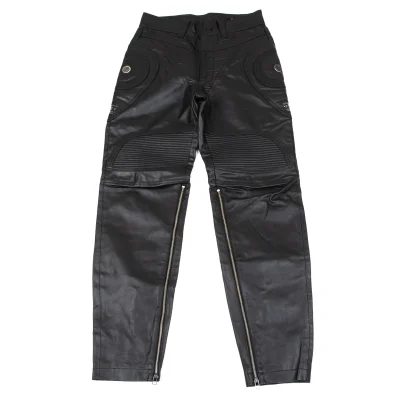 YOSHIYUKI KONISHI Switching Design Leather Biker Pants