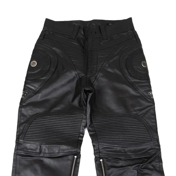 YOSHIYUKI KONISHI Switching Design Leather Biker Pants K-163107_002