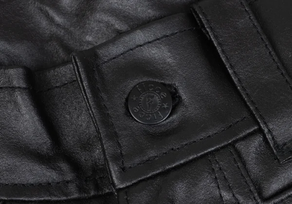 YOSHIYUKI KONISHI Switching Design Leather Biker Pants K-163107_003