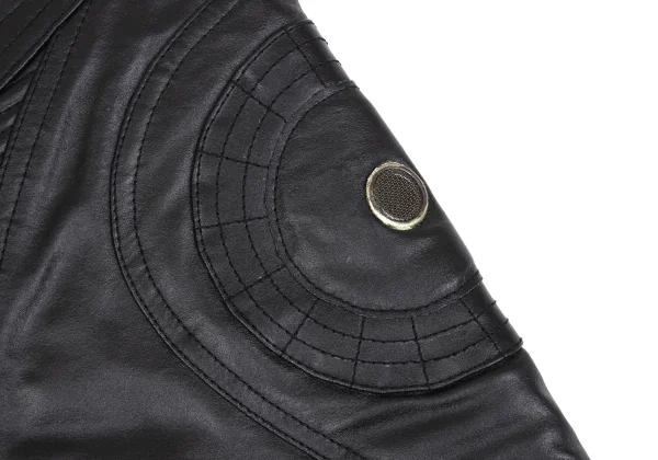 YOSHIYUKI KONISHI Switching Design Leather Biker Pants K-163107_005