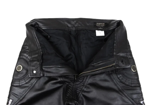 YOSHIYUKI KONISHI Switching Design Leather Biker Pants K-163107_007
