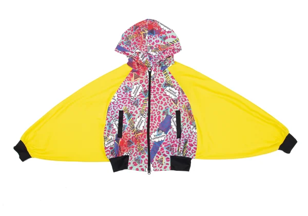 KANSAI YAMAMOTO Poly Comic Leopard Print Mesh Zip Hoodie K-163109_002