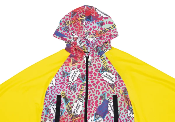 KANSAI YAMAMOTO Poly Comic Leopard Print Mesh Zip Hoodie K-163109_003