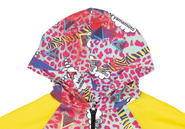 KANSAI YAMAMOTO Poly Comic Leopard Print Mesh Zip Hoodie K-163109_004