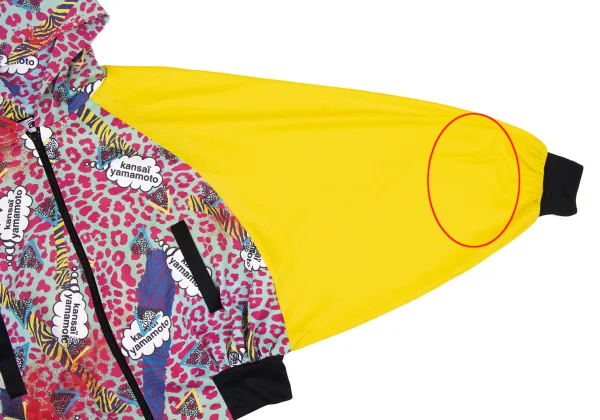 KANSAI YAMAMOTO Poly Comic Leopard Print Mesh Zip Hoodie K-163109_005