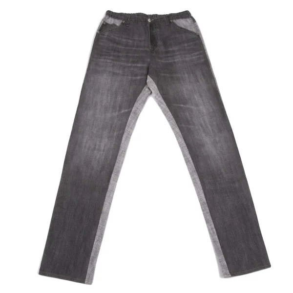 ISSEY MIYAKE me Denim Transfer Print Stretch Slim Pants Charcoal Free K-163113_001