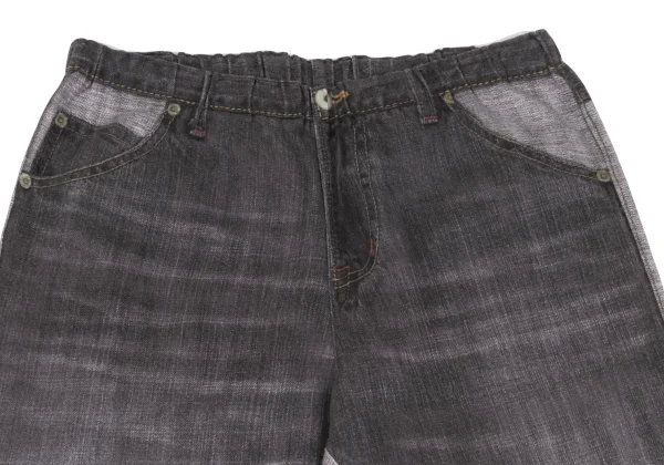 ISSEY MIYAKE me Denim Transfer Print Stretch Slim Pants K-163113_002