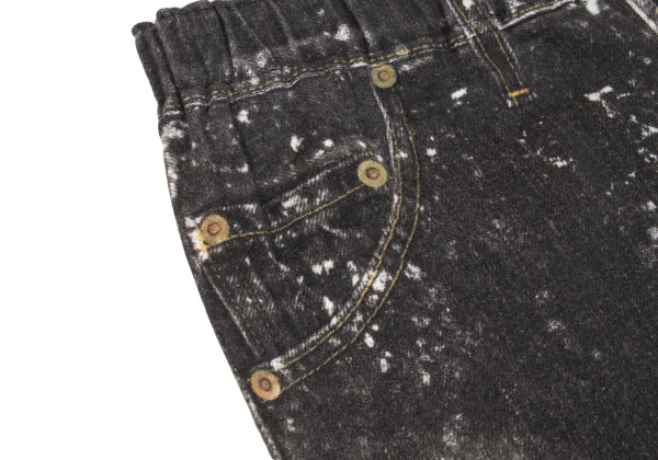 ISSEY MIYAKE me Bleached Denim Transfer Print Stretch Slim Pants K-163114_003