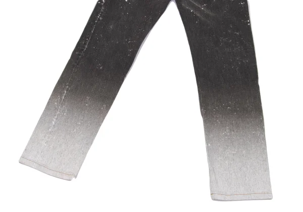 ISSEY MIYAKE me Bleached Denim Transfer Print Stretch Slim Pants K-163114_006