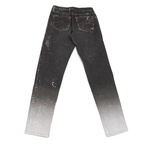 ISSEY MIYAKE me Bleached Denim Transfer Print Stretch Slim Pants K-163114_008