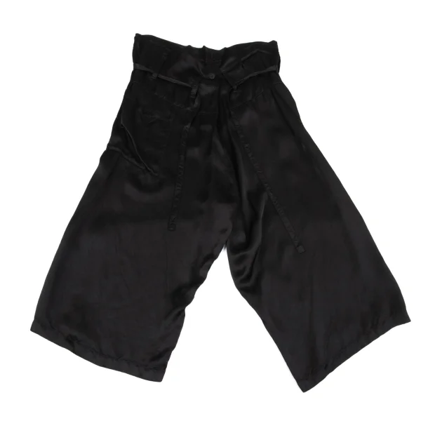ISSEY MIYAKE me Dyed Satin Wide Cropped Pants Black Free K-163115_001