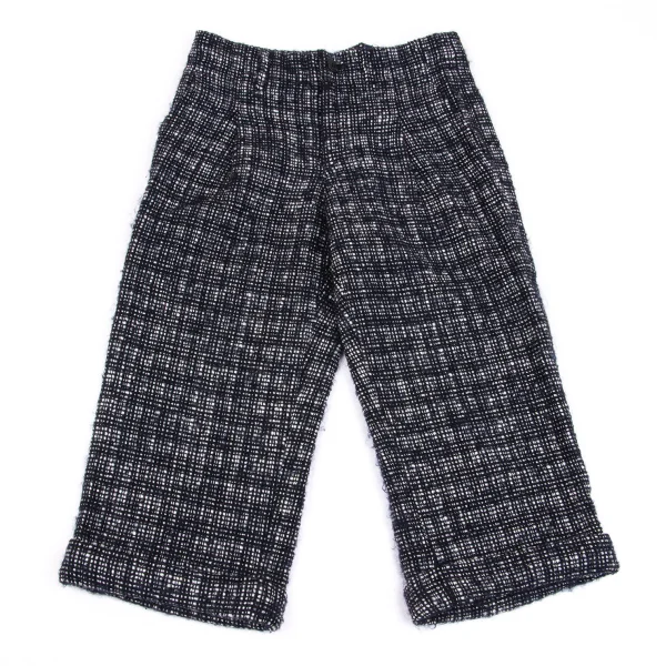 ISSEY MIYAKE me Tweed Cropped Double Pants Navy,White Free K-163117_001