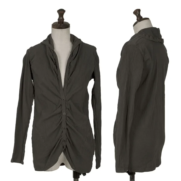 ISSEY MIYAKE me Dyed Stretch Shirt Jacket Charcoal Free K-163119_001
