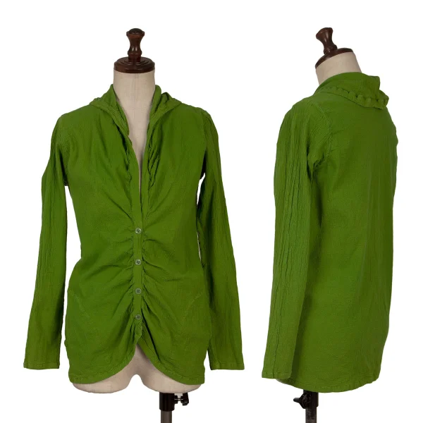 ISSEY MIYAKE me Dyed Stretch Shirt Jacket Light Green Free K-163120_001