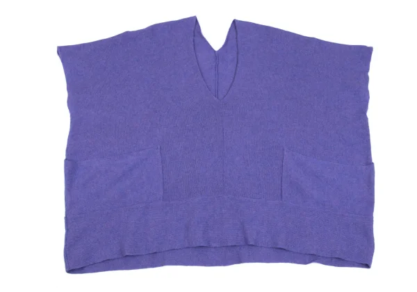 ISSEY MIYAKE me Wool Rayon V Neck Wide Knit Sweater K-163121_002