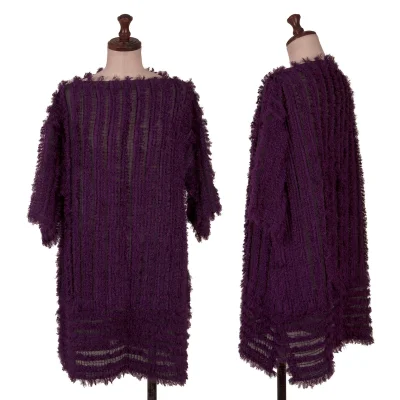 ISSEY MIYAKE me Pile Striped Sheer Boat Neck Tunic