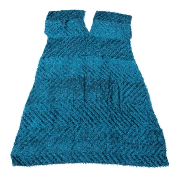 ISSEY MIYAKE me Pile Zigzag Weave V Neck Dress K-163123_002