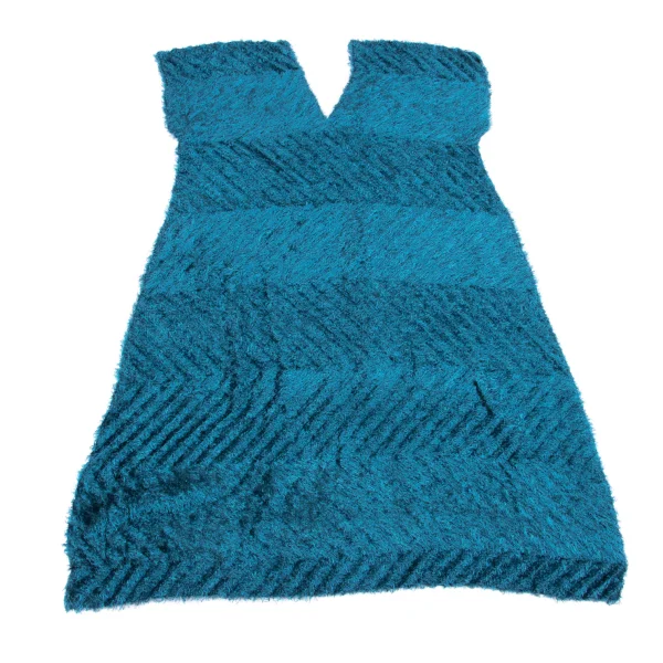 ISSEY MIYAKE me Pile Zigzag Weave V Neck Dress K-163123_007