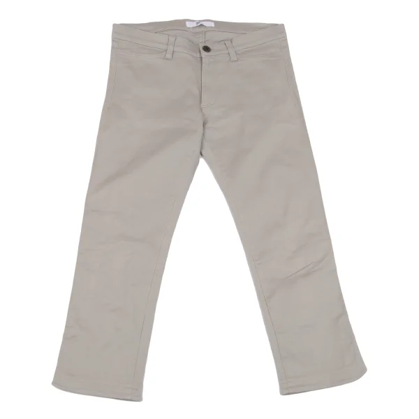 ISSEY MIYAKE 24 Cotton Slim Cropped Pants Beige 2 K-163140_001