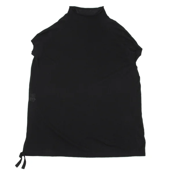 Yohji Yamamoto FEMME Linen Blend Drape-neck See-through Knit Tunic K-163145_002