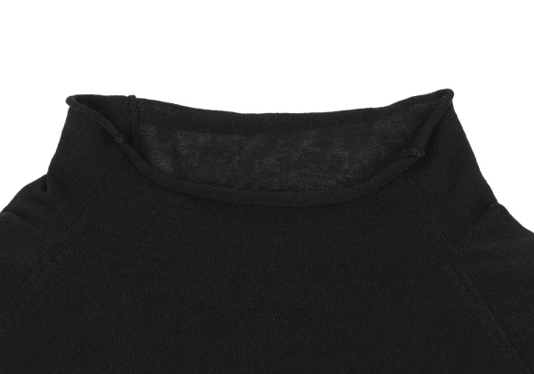 Yohji Yamamoto FEMME Linen Blend Drape-neck See-through Knit Tunic K-163145_004