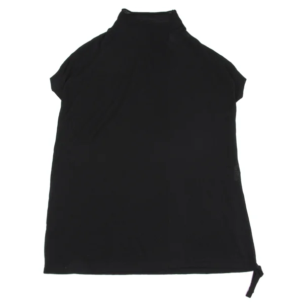 Yohji Yamamoto FEMME Linen Blend Drape-neck See-through Knit Tunic K-163145_009