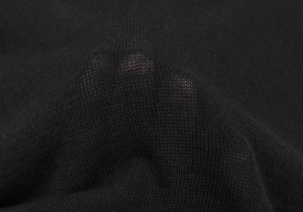 Yohji Yamamoto FEMME Linen Blend Drape-neck See-through Knit Tunic K-163145_010